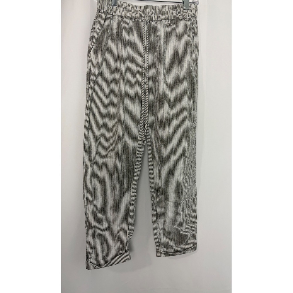 J.Crew Linen‎ Blend Striped Pull On Pants Coastal Womens 2 Minimalist Beach